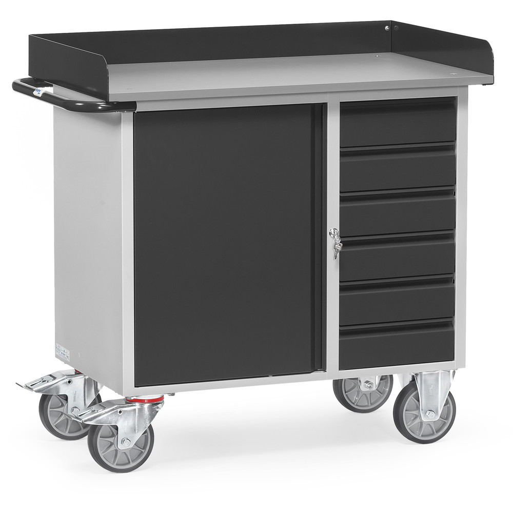 fetra® Werkplaatswagens GREY-EDITION 12450-7016 met opstaande rand