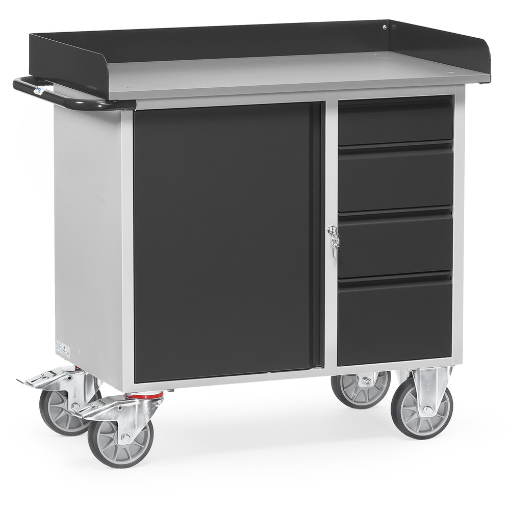 fetra® Werkplaatswagens GREY-EDITION 12452-7016 met opstaande rand