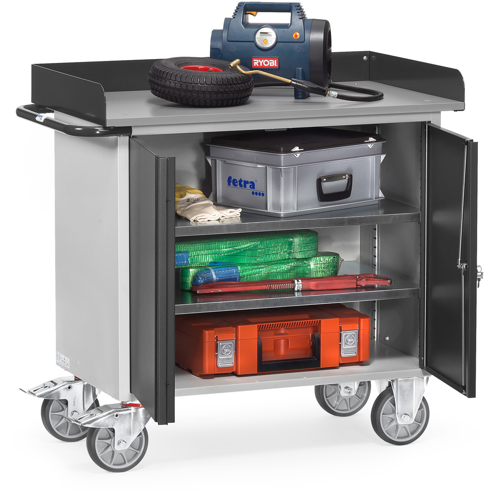 fetra® Werkplaatswagens GREY-EDITION 12456-7016 met opstaande rand