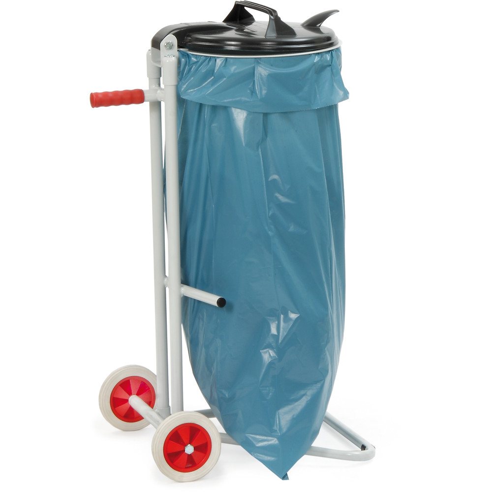 fetra® Afvalzakhouder 1386 met voeten en massief rubber wielen