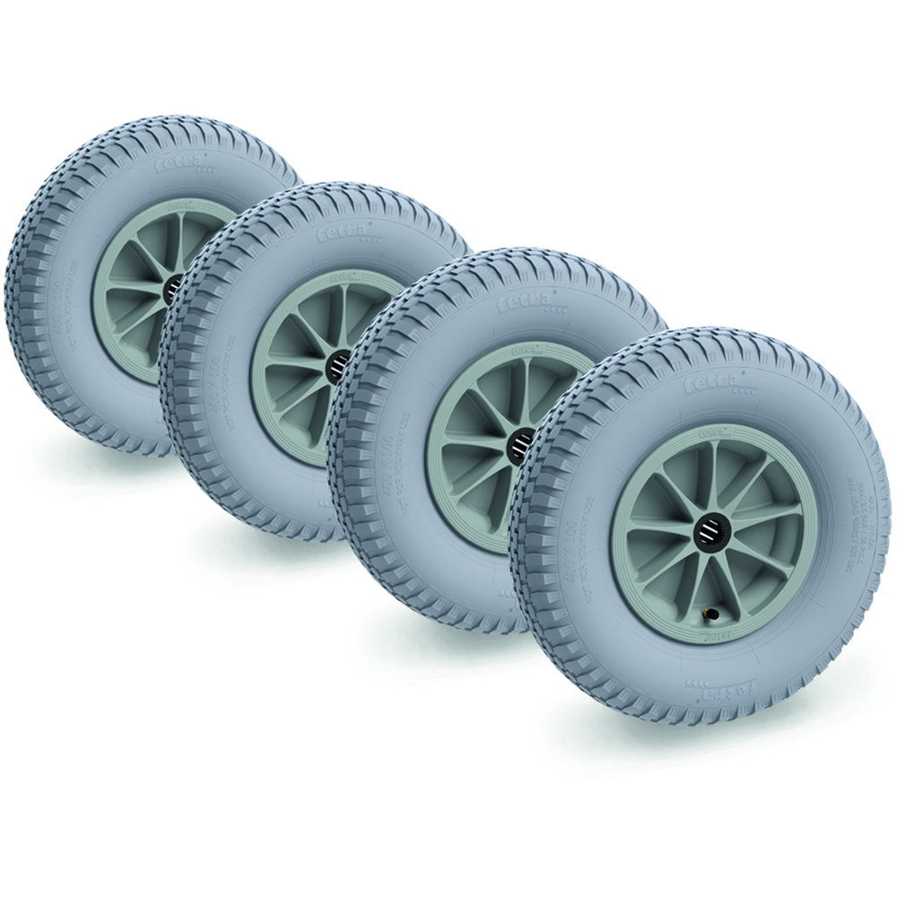 fetra® Meerprijs voor éen set blauw grijs wielen 400 x 100 mm