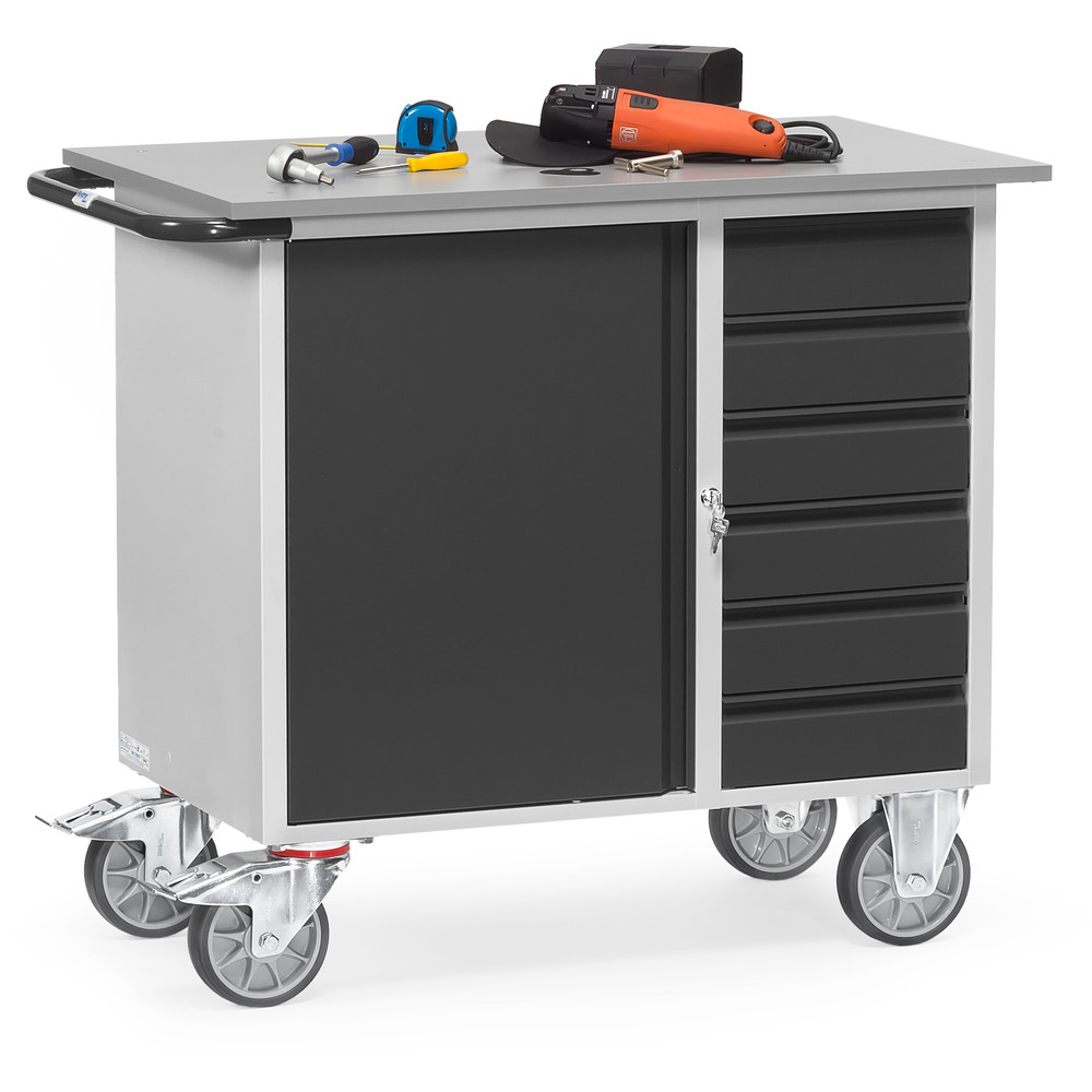 fetra® Werkplaatswagen van staalplaat 2450-7016