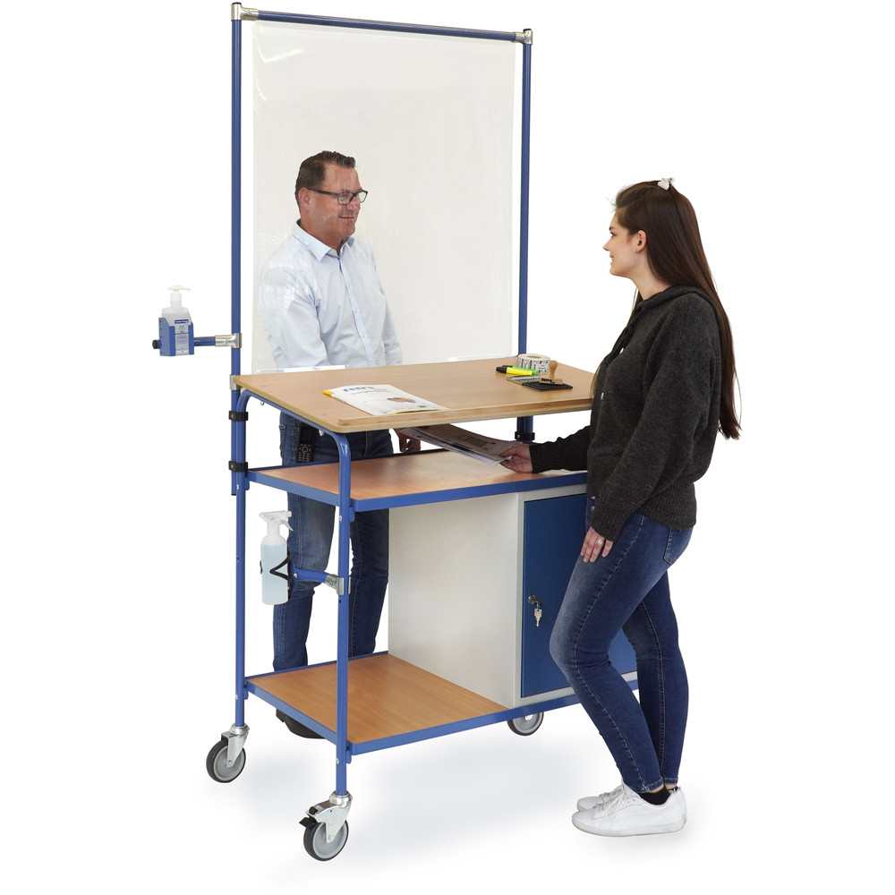 fetra® Verrijdbare etagebak met toebehoren voor infectie bescherming