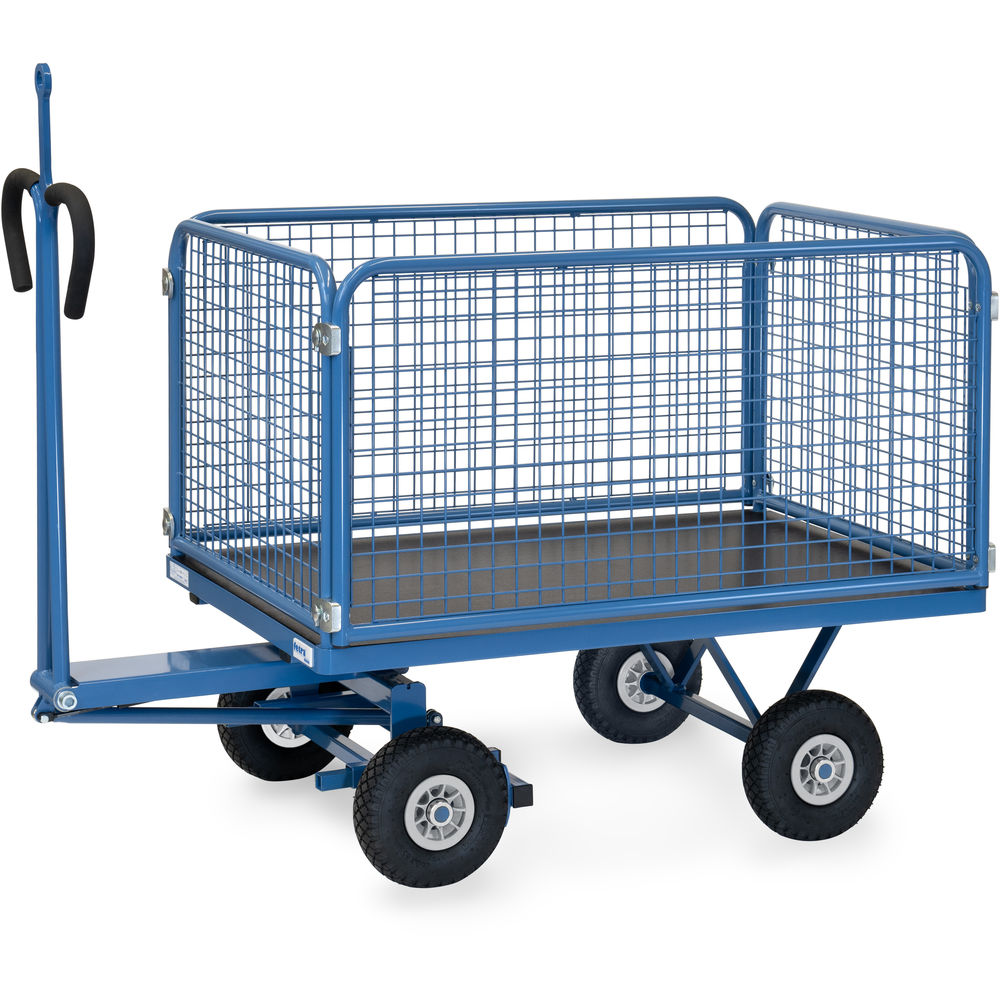 fetra® Handtrekwagen met draadgaas wanden en treekoog 6433PZ