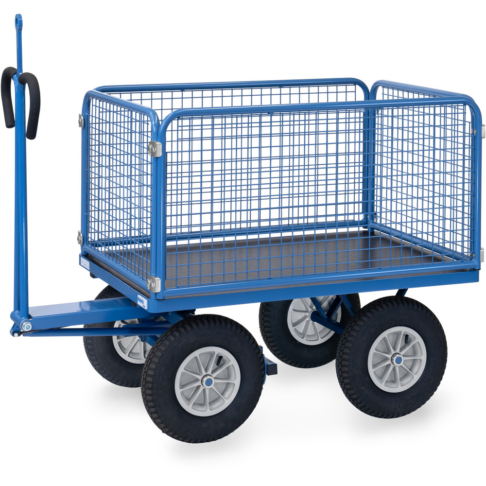 fetra® Handtrekwagen met draadgaas wanden en treekoog 6434LZ