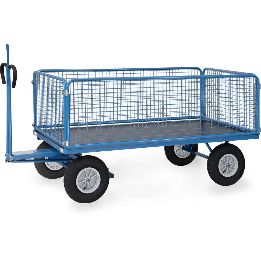 fetra® Handtrekwagen met draadgaas wanden en treekoog 6436LZ