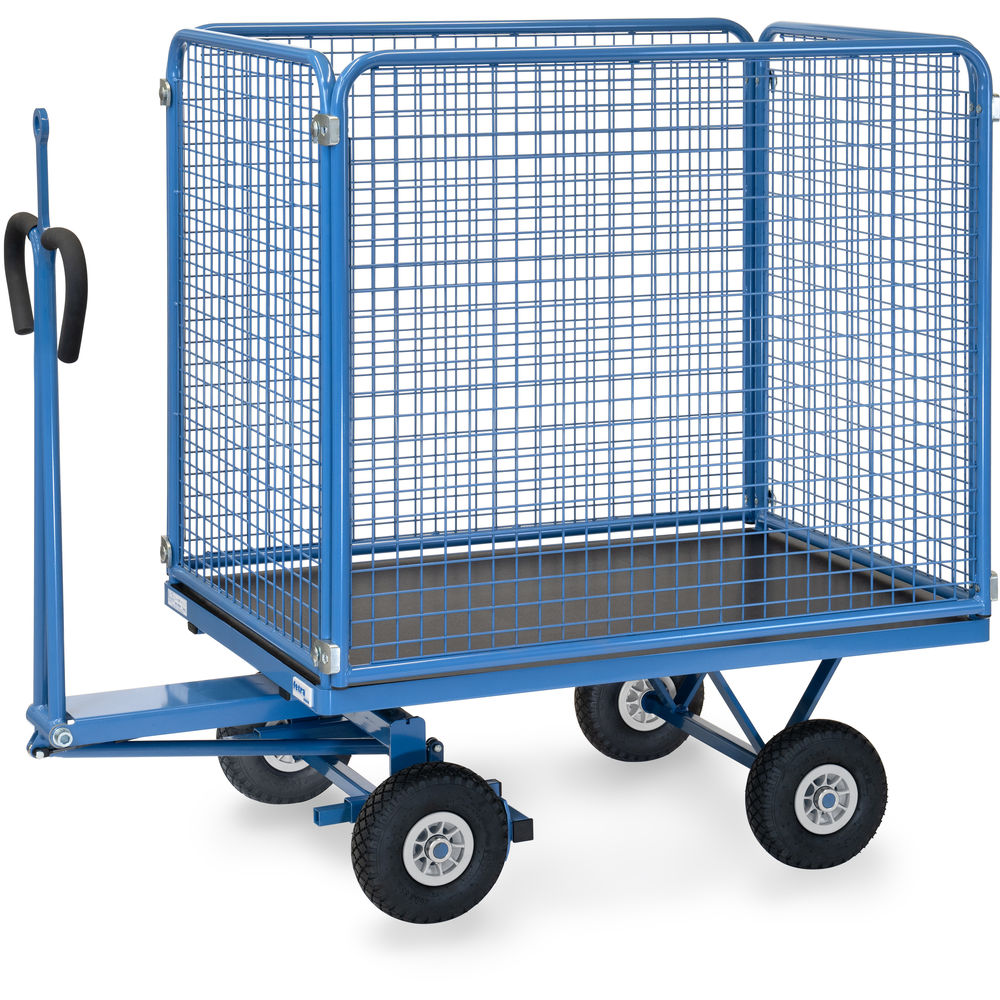 fetra® Handtrekwagen met draadgaas wanden en treekoog 6443PZ