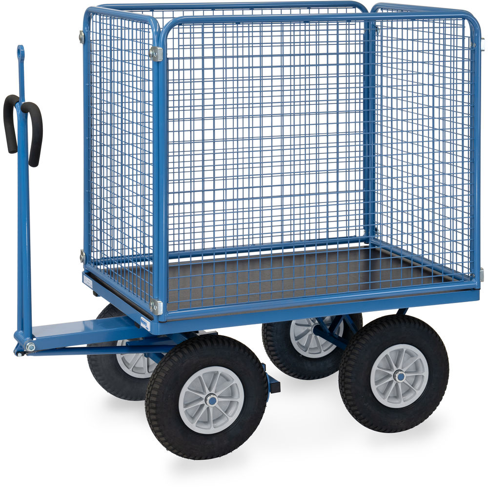 fetra® Handtrekwagen met draadgaas wanden en treekoog 6444PZ