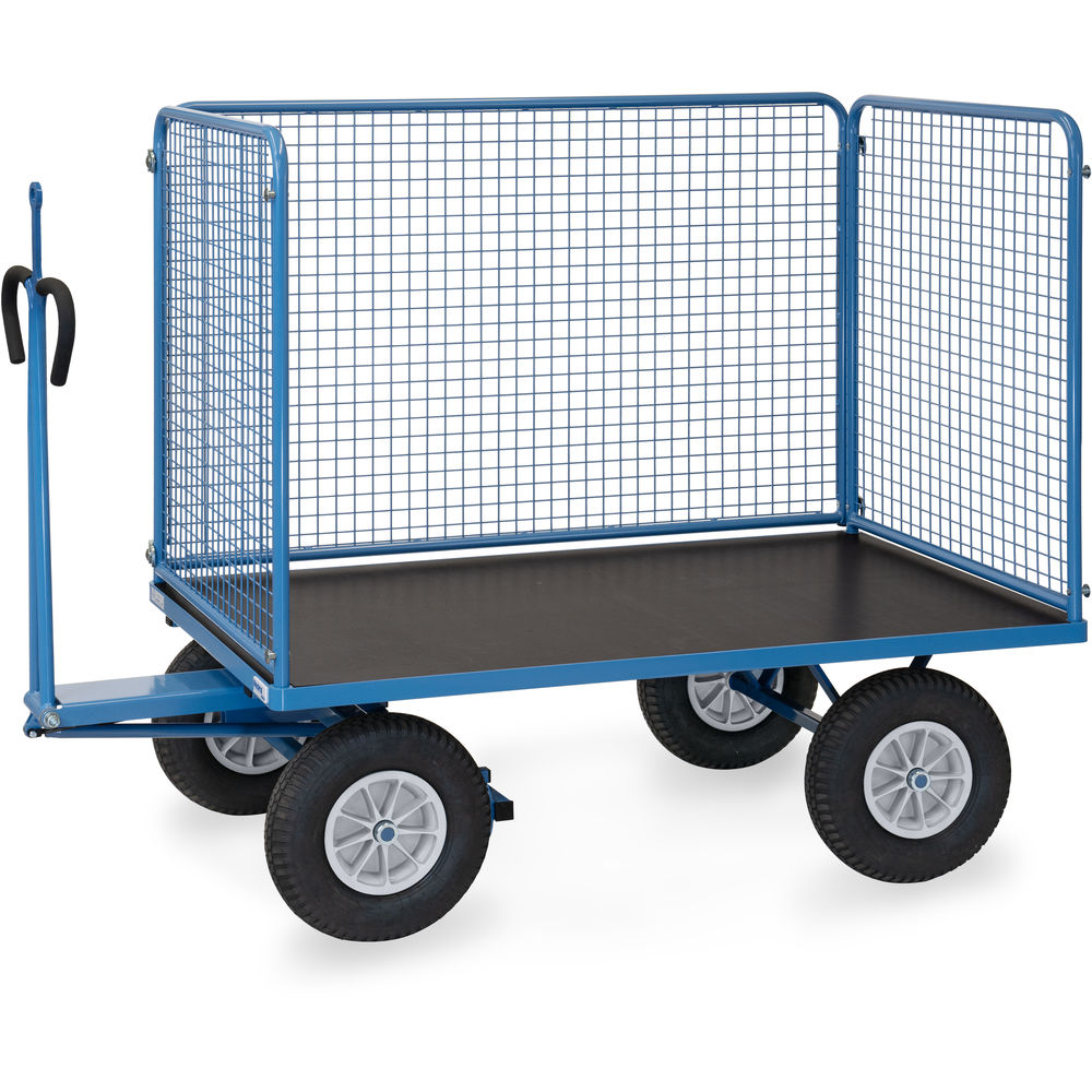 fetra® Handtrekwagen met draadgaas wanden en treekoog 6445PZ