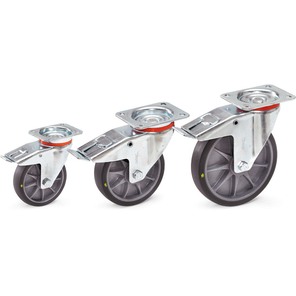 fetra® ESD-TPE-Zwenkwiel met rem 125 x 32 mm