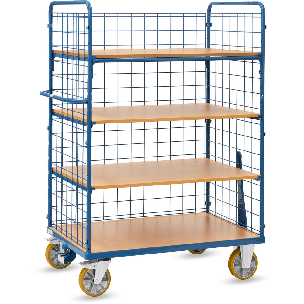 fetra® Etagewagen met zijwand en draadgaas wanden 8413-1-RZ