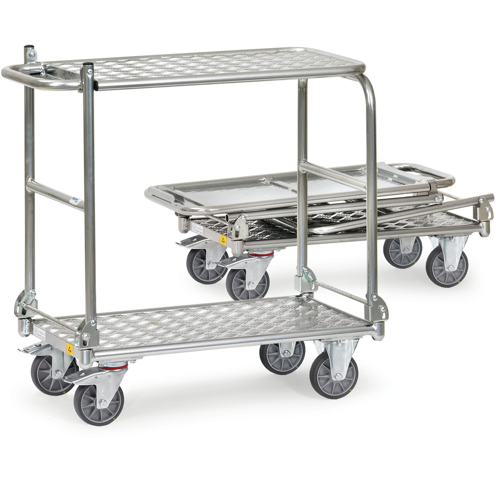 fetra® ESD-Aluminium opklapbare wagen 91181 - elektrostatisch geleidend