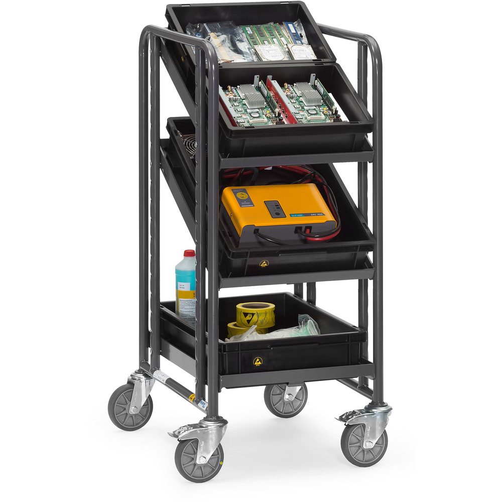 fetra® ESD-Eurobakkenwagen 9380 - elektrostatisch geleidend