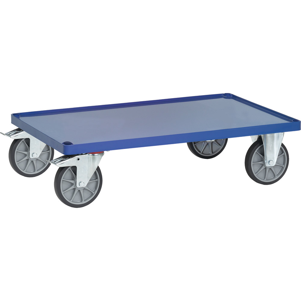 fetra® Platform met staalplaat en rand E2400WFR voor zware tafelwagens